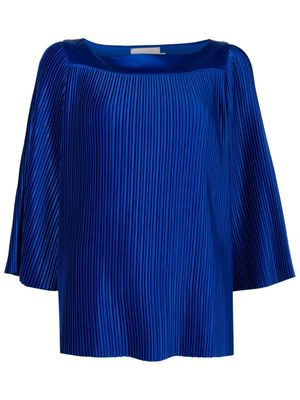 Neriage pleated satin blouse - Blue
