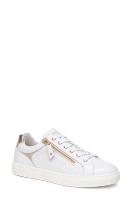 NeroGiardini Basketweave Side Zip Sneaker in White 