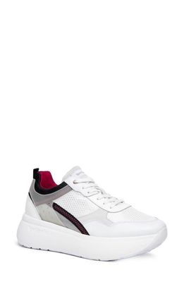 NeroGiardini Retro Sporty Platform Sneaker in White Multi