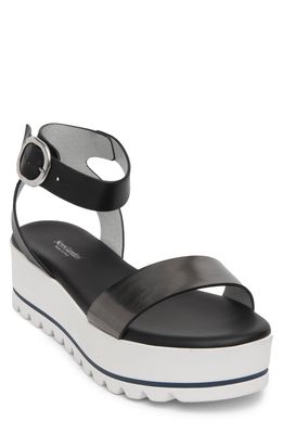 NeroGiardini Sporty Platform Sandal in Black/Pewter