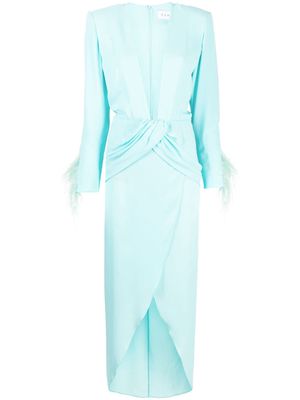 NERVI Ada plunge-neck gown - Blue