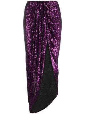 NERVI high-waisted sequin-embellished skirt - Purple