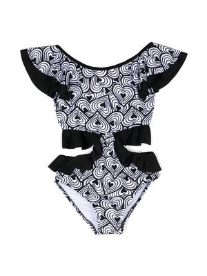 Nessi Byrd Kids cut-out detail swimsuit - Black