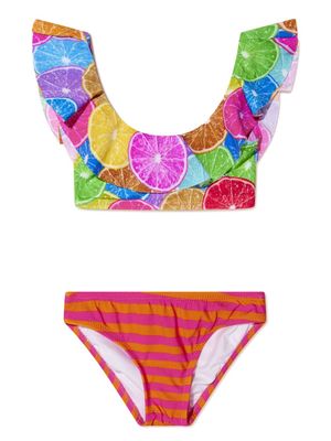 Nessi Byrd Kids Emma fruit-print bikini - Pink