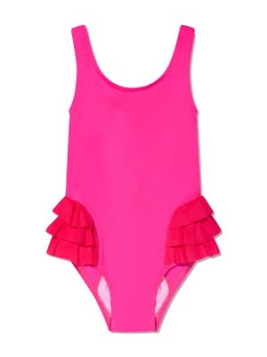 Nessi Byrd Kids Kira ruffled-detailing swimsuit - Pink