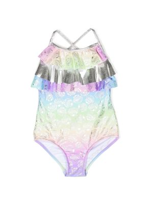Nessi Byrd Kids Milly ruffle-trim swimsuit - Multicolour