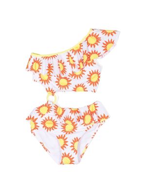 Nessi Byrd Kids Mois sun-print swimsuit - White