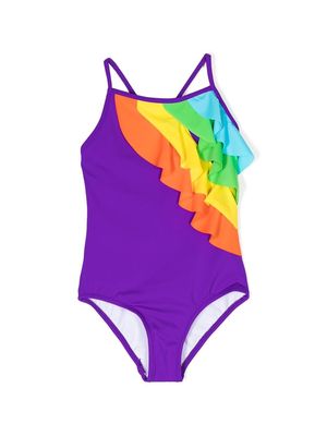 Nessi Byrd Kids ruffle-trim swimsuit - Purple