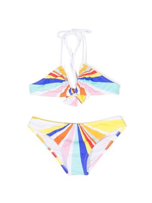 Nessi Byrd Kids striped halterneck bikini set - Multicolour