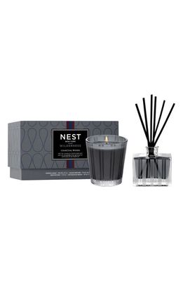 NEST New York Charcoal Woods Scented Candle & Diffuser Set