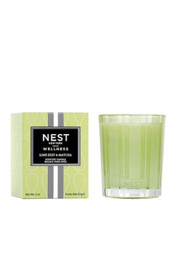 NEST New York Lime Zest & Matcha Votive Candle in Green.