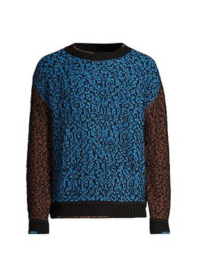 Net Jacquard Crewneck Sweater