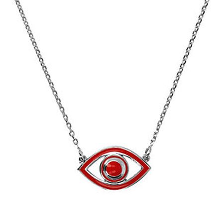 Netali Nissim Enamel Evil Eye Necklace, Sterlin g