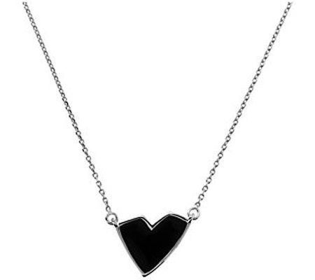 Netali Nissim Enamel Heart Adjustable Necklace, Sterling