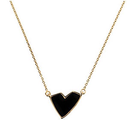 Netali Nissim Enamel Heart Necklace, 18K Gold P lated