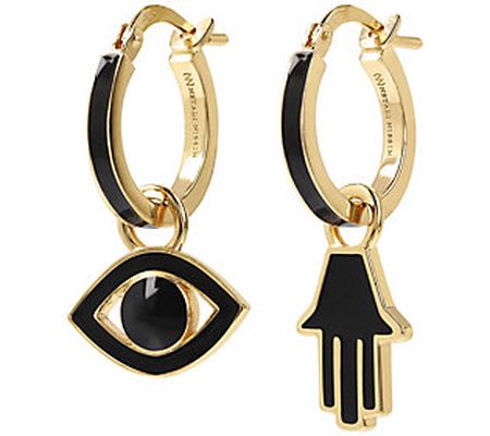 Netali Nissim Evil Eye & Hamsa Earrings, 18K Go ld Plated