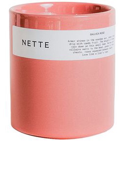 NETTE Gallica Rose Scented Candle in Pink.