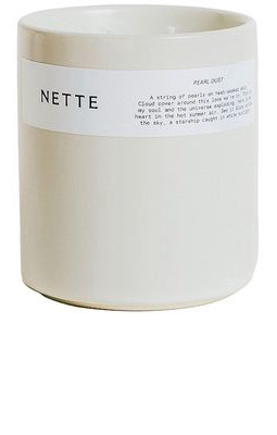 NETTE Pearl Dust Scented Candle in Ivory.