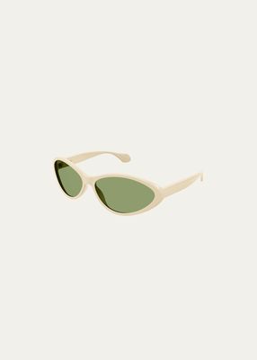 Neutral Round Acetate Sunglasses