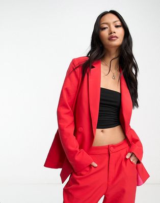 Never Fully Dressed dynasty slouchy blazer in bright red