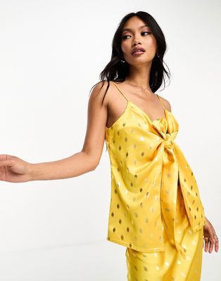 Never Fully Dressed sunshine tie front top in golden yellow - part of a set
