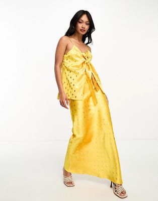 Never Fully Dressed sunshine tie maxi skirt in golden yellow - part of a set