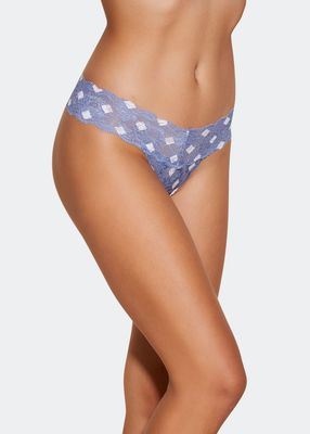 Never Say Never Low-Rise Printed Lace Thong