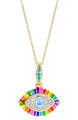 NeverNoT Life in Colour Diamond Eye Pendant Necklace in Gold