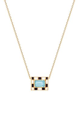 NeverNoT Mini Chess Pendant Necklace in Blue/gold