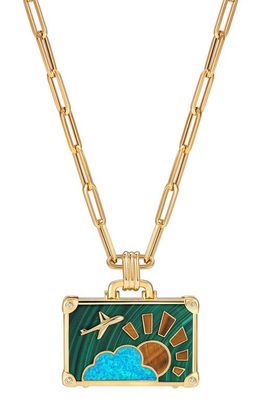 NeverNoT Travel Suitcase Pendant Necklace in Green