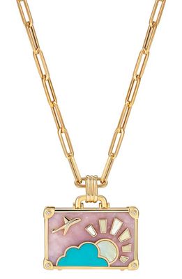 NeverNoT Travel Suitcase Pendant Necklace in Pink