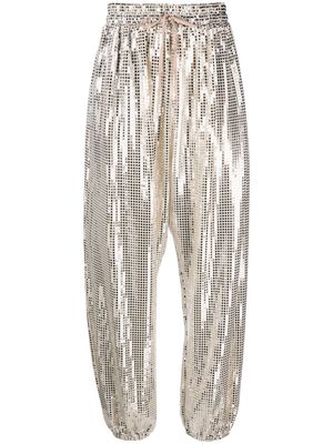 NEW ARRIVALS Tamara sequin-embellished trousers - Silver