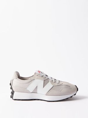 New Balance - 327 Leather And Mesh Trainers - Mens - Grey White