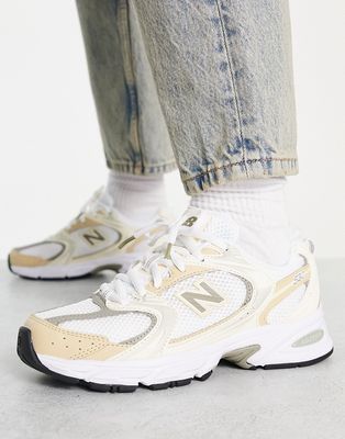 New Balance 530 sneakers in beige and silver - exclusive to ASOS-Neutral