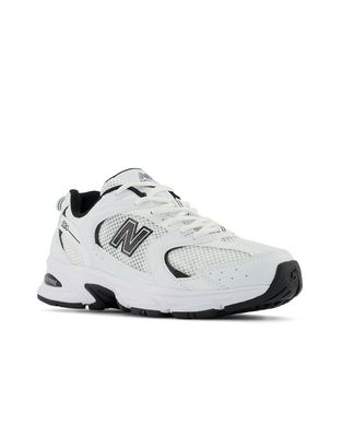 New Balance 530 sneakers in white silver and black