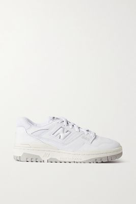 New Balance - 550 Mesh-trimmed Leather Sneakers - White