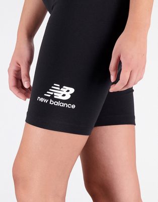 New Balance Active legging shorts with logo in black