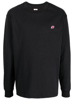 New Balance cotton logo-patch sweatshirt - Black
