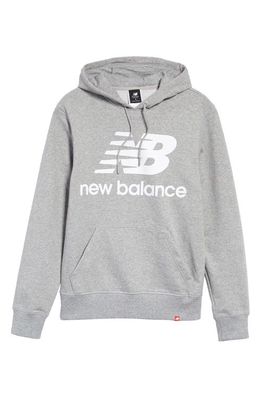 New Balance Essentials Logo Graphic Hoodie in Athletic Grey