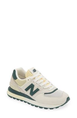 New Balance Gender Inclusive 574 Sneaker in Bright White/Green