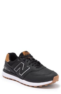 NEW BALANCE GOLF 574 Greens V2 Spikeless Golf Shoe in Black /Gum