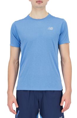 New Balance Impact Run ICEx Recycled Polyester Blend T-Shirt in Heritage Blue Heather