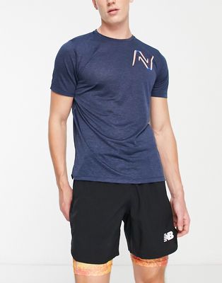 New Balance Impact Run t-shirt with contrast logo in black