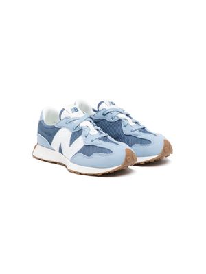 New Balance Kids 327 logo-patch panelled sneakers - Blue