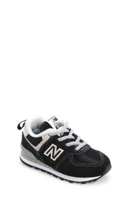 New Balance Kids' 574 Sneaker in Black/White