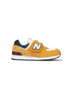 New Balance Kids 574 touch-strap sneakers - Yellow