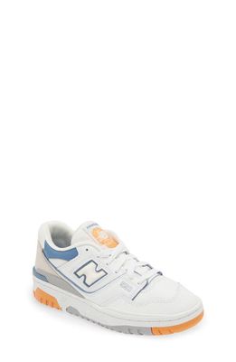 New Balance Kids' B550 Basketball Sneaker in White/Mercury Blue