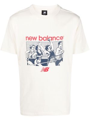 New Balance log-print cotton T-shirt - Neutrals