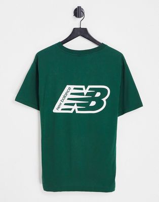 New Balance logo back print t-shirt in forest green