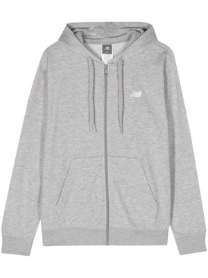 New Balance logo-embroidered zip-up hoodie - Grey